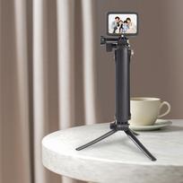Extendable Selfie Stick Tripod Triangle Stable Structure Table Top Tripod Weight Bearing Take Vlog Monopod for GoPro Smartphone 600MM