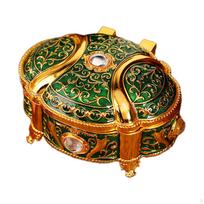 Papuošalų dėžutė Maža atminimo daiktų Laikymo organizatorius Vintažinio stiliaus Gold Green