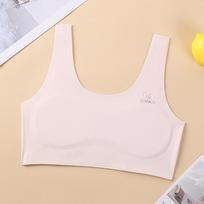 Girls' Traceless Underwear Stage 1 Girls' Development Stage Primary School Students Tank Top Comfortable and Breathable Bra Adolescent Bra M rožinė