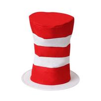 Raudonas Baltas Dryžuotas Cilindras Aukštas Skrybėlė Varlytė Pirštinės Kostiumas Helovino Vakarėliui Cosplay Aksesuaras Vaikams Ir Suaugusiems One Size 1pc