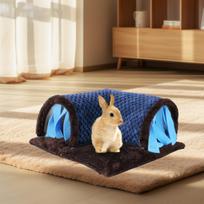 Jūrų kiaulytės slėptuvė Hamsterio tunelis Žaidimų vamzdelis Žaislas Triušio guolis žiurkėms voverei brown and blue
