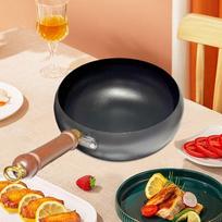9.45  Wok keptuvė su medine rankena, be dangos, daugiafunkcis puodas maisto gaminimui, kepimui, skirtas restoranui