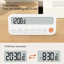 Magnetic Kitchen Timer Clock with Magnetic Base, Large Digital LCD Display, Preset Buttons 1/5/60 Min Battery Powered Cooking Timer for Home, Camping 1pc