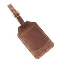 Handmade Crazy Horse Leather Luggage Tags Label Baggage Boarding Tag ID Address Suitcase Tags ruda