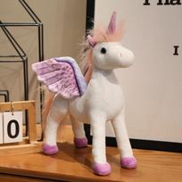 Cute angel simulation horse doll plush toy unicorn doll children soothing rag doll girl birthday gift 30*26cm（0.2kg） violetinė