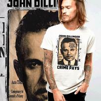 Gangster t-shirt John Dillinger Hitman Mob Street Hustle mobster mafia white tee S