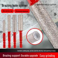 Šešiakampis kotas, integruotas gręžimo ir šlifavimo antgalis plytelėms, stiklui, marmurui Red Brazed Dry Grinding Drill [6MM]