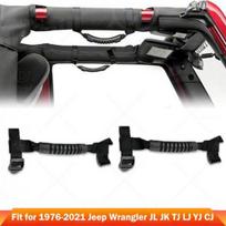 2x Black Top Roll Bar Grab Handles Grip for Jeep Wrangler YJ TJ JK JK JL 4-Door