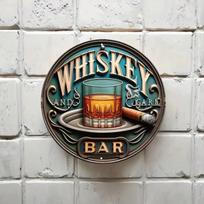 Vintage Whiskey Cigar Tin Sign Metal Wall Art Decor 20x20 įvairiaspalvis