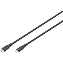 Digitus USB 2.0 silicone cable USB-C > Lightning, MFI certified (black, 1 meter, PD 2.0, charging with up to 60 watts) AK-600110-010-S