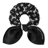 Louis Vuitton Brand Logo Silk Hair Tie Women accessories Black M97250 Box+Shopping Bag