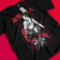 Attack On Titan Shirt Eren Mikasa Tshirt Levi T-Shirt AOT Erwin Hange Armin Tee BB967 L