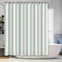 Elegantiška mėlynai balta dryžuota vonios užuolaida Vandeniui atsparus audinys Modernus minimalistinis dizainas VietaiTinka šlapiai ir sausai atskirti 90x180cm white