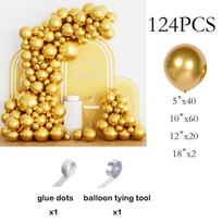 Metal Gold Balloons Garland Arch Gold Balloon Kit Wedding Anniversary Bridal Shower Baby Shower Home Birthday Party Decoration AS Picture