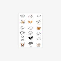 Finger Small Picture Tattoo Sticker, Colorful Cute Girl Cartoon Animal Puppy Childlike Tattoo Sticker 7*10