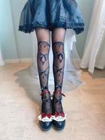 Lolita Sheer Crystal Lace Thigh-High Stockings – Butterfly Blue Bow Design, Thin Silk for Women, Soft & Breathable for Daily One Size