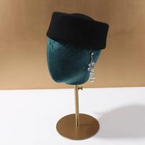 New Hard Top Wool Felt Berets Concave Top British Retro Wedding Fascinator Hats Pillbox Cap Wedding