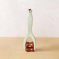 360° Rotating Solid Wood Finger Massager Clip-Type Acupressure Stick Hand Meridian Relaxation Tool