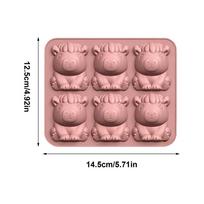 Ice Molds for Whiskey Easy Release Capybara Non Stick Silicone 6 Cavities Cute Ice Cubes Tray for Whiskey Coffee Beer Cold rožinė