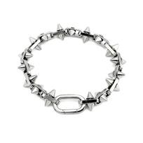 New Fashion Silver Plated Rivet Chain Rivet Stitching Necklace Bracelet Stainless Steel Punk Goth Jewelry
