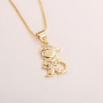 Fashion Golden Plated Boys Girls Pendant Lovely Charm Copper Base Gold Plated Chain Trendy Style Hollow Pendant Family Jewelry