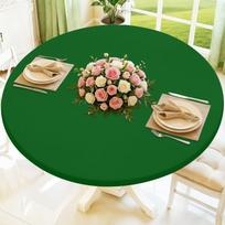 Round Fitted Table Covers, Spandex Round Tablecloths with Elastic, Non-Slip Dining Circle Table Cloths for Kitchen Dining Party 80cm žalia