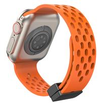 Magnetic Strap For Apple Watch Ultra band 49mm 44mm 45mm 41mm 40mm 42mm 38mm Silicone Correa Bracelet iWatch Series 8 se 7 6 5 4 38mm40mm41mm oranžinė