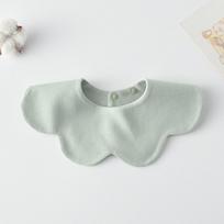 Solid Color Baby Feeding Bib Comfortable Double-sided Wearing Drool Burp Cloth Soft Cotton Petal Design Cotton Saliva Towel