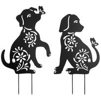 2Pcs Animal Silhouette Stakes Metal Black Animal Stakes Decorative Animal Stakes Insert Animal Stakes for Yard Garden Lawn