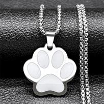 Lovely Dog Claws Puppy Necklace For Women Men Stainless Steel Gold Silver Color Cute Footprint Chain Jewelry Gifts Collar 50cm