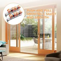 2 PCS External Rail Sliding Door Kit Sturdy Easy To Use Sliding Door Carriage Load Capacity Orange Blue Sliding Door Track Orange
