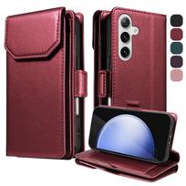 Wallet Case for Google Pixel 9 8 7 Pro 9 Pro XL 9A 8A 7A 6A, [10+ Card Slots] Protective TPU Inner Shell, Shockproof Flip Cover For Pixel 6A raudona