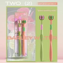 High end oral cleaning toothbrush with dopamine three sided soft bristles for girls, suitable for travel, school, home cleaning žalia