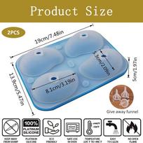 Silicone Mousse Mold Pudding Mould Mango Shape 3D Cake Mould 4-Cavity for Jelly Pudding Chocolate Holiday Party Planners Home mėlyna