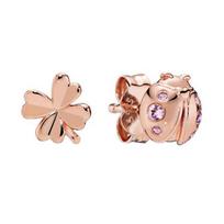 Pandora Four Leaf Clover And Ladybug Earrings Women earrings Rose-Gold 287960NPO Box,Rose Gold