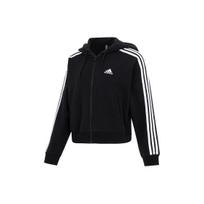 (WMNS) adidas 3-Stripes French Terry Bomber Full-Zip Hoodie Jackets 'Black White' Women's IC8781 XXL