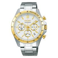 SEIKO SELECTION SBTR024 Quartz Date White Silver x Yellow Gold Stainless Steel [Seiko Watch] Men's Watch, Battery-Powered Chronograph, Calendar,