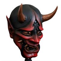[SESHIS] Oni Mask, Costume, Cosplay, Hannya, Realistic Ghost Face Rubber Mask, Festival, Red