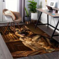 German Shepherd,Library Pattern Printed Chair Mat -Decorative Mats for Office Tables,Coffee Tables - Durable and Fashionable Carpet0331030 100cm x 120cm