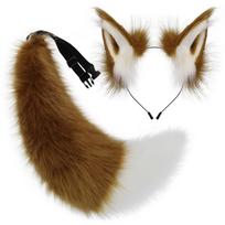 Plush Fox Ears and Tail Set - Cosplay Headdress & Headband