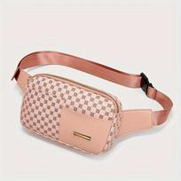 Girl S New Sports Chest Bag  Mobile Phone Fanny Pack  Large Capacity Portable Fashion Outdoor Satchel Bag rožinė