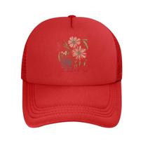 Vibrant Pink Floral Canvas Wall Art  Mesh Baseball Cap Hip Hop Adjustable