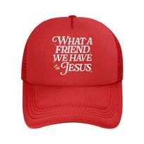 What A Friend We Have In Jesus Distressed Christian  Mesh Baseball Cap Hip Hop Adjustable