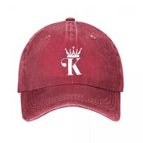 Black Crown K Snapback Hat Washed Baseball Cap Adjustable