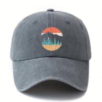 Mountain Sunset Printed Baseball Hat for Unisex and Women Suitable for Camping Hiking Leisure Sun Hat Adjustable