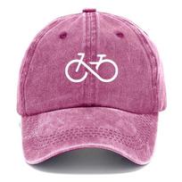 Vintage bicycle printed baseball cap with white geometric design for running hiking and casual street style Adjustable