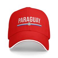 Unisex Paraguay Paraguayan Flag Outdoor Hat  Trucker Cap Casual Baseball Cap Sunscreen Hats One Size red