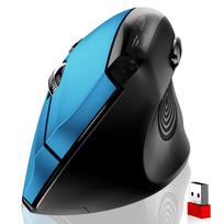 memzuoix Large Vertical Ergonomic Wireless Mouse, 2.4G, Multi-Button, Optical, Cordless, 3-Stage DPI Adjustment (80012001600), Wireless USB Receiver