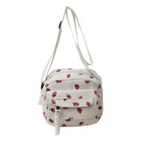 A Lovely Grassy Shoulder Bag, Strawberry Pattern, Multi-pocket Phe Bag, Casual Crossbody Bag, Women's Makeup Bag, Student Bag. smėlis