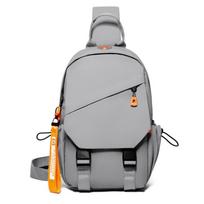 Men's Crossbody Chest Bag Waterproof Compact Nyl Sling Messenger Backpack Travel Outdoor Hiking Commute Multi-Pocket Organizer pilka spalva